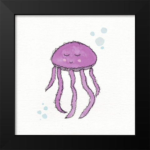 Jellyfish Black Modern Wood Framed Art Print by Torres, Melanie