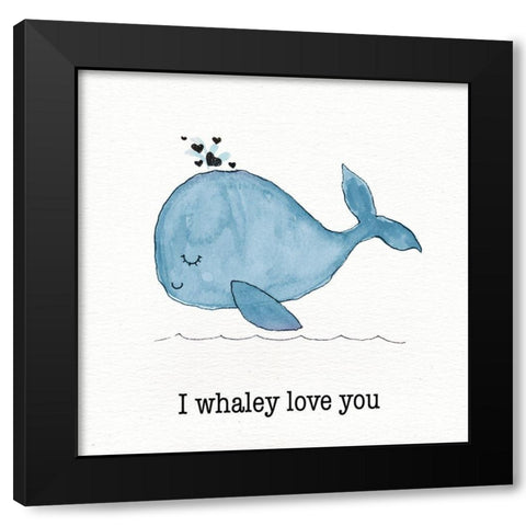 Whale II Black Modern Wood Framed Art Print by Torres, Melanie