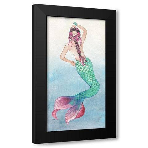 Mermaid Dance Black Modern Wood Framed Art Print by Medley, Elizabeth