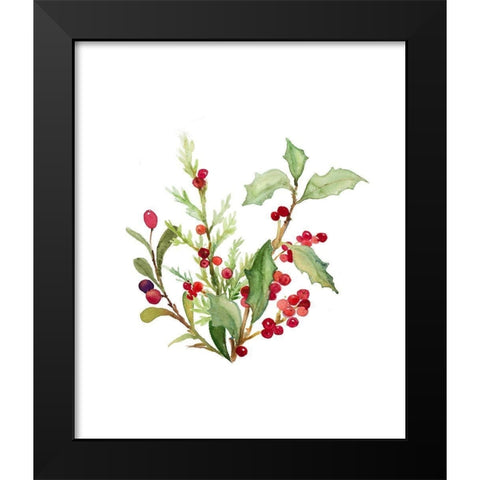 Holly Branches I Black Modern Wood Framed Art Print by Loreth, Lanie