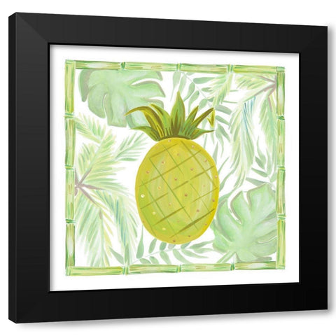 Tropical Pineapple I Black Modern Wood Framed Art Print with Double Matting by Del Sol, Ani