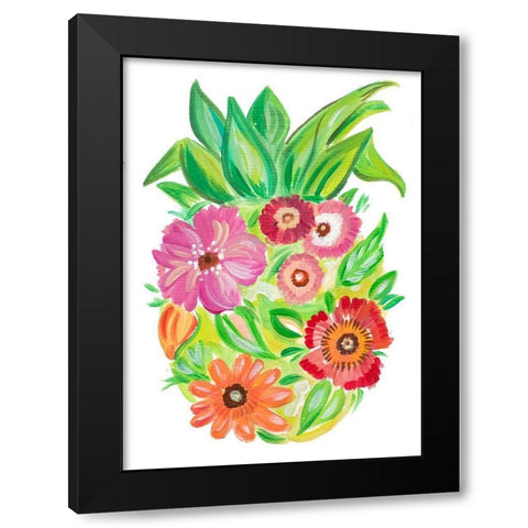 Tropical Blooming Pineapple Black Modern Wood Framed Art Print with Double Matting by Del Sol, Ani