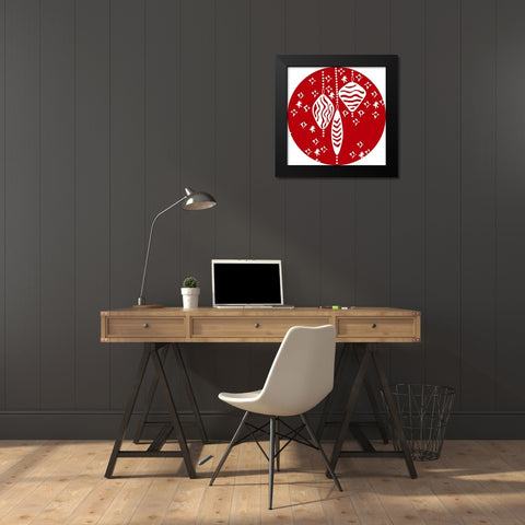 Christmas Deco Circle I Black Modern Wood Framed Art Print by Biscardi, Nicholas