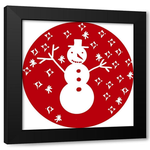 Christmas Deco Circle IV Black Modern Wood Framed Art Print by Biscardi, Nicholas
