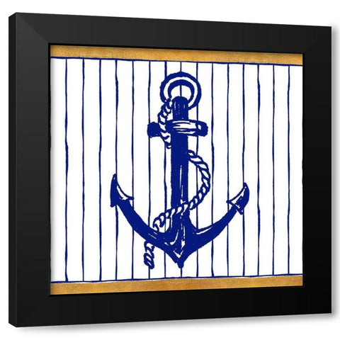 Nautical Anchor I Black Modern Wood Framed Art Print by Pinto, Patricia