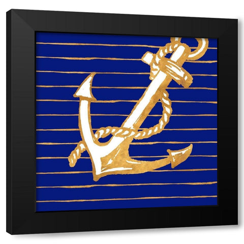 Nautical Anchor II Black Modern Wood Framed Art Print with Double Matting by Pinto, Patricia