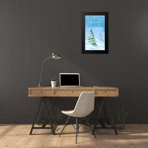 Snowy Pines Black Modern Wood Framed Art Print by Loreth, Lanie