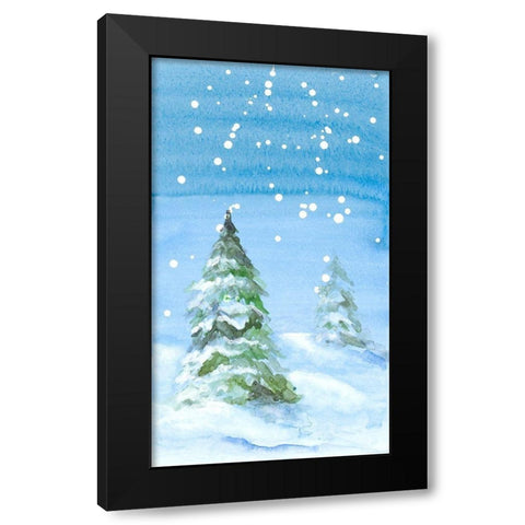 Snowy Pines Black Modern Wood Framed Art Print by Loreth, Lanie