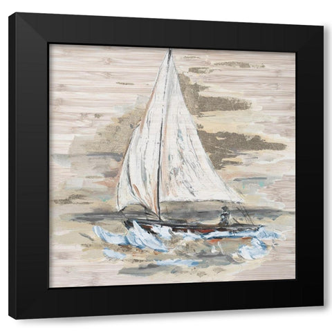 Rough Sailing I Black Modern Wood Framed Art Print by Pinto, Patricia