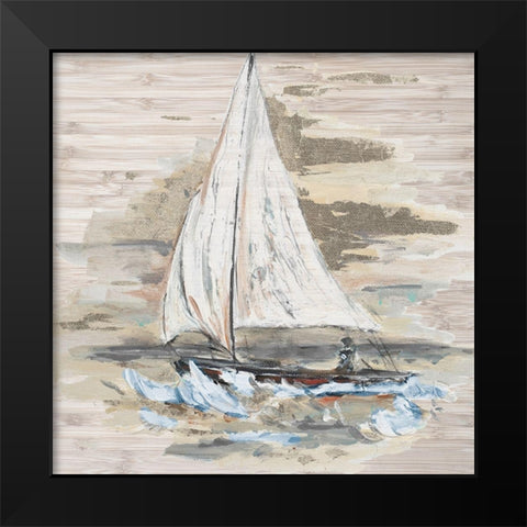 Rough Sailing I Black Modern Wood Framed Art Print by Pinto, Patricia