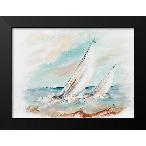 Regatta Black Modern Wood Framed Art Print by Pinto, Patricia