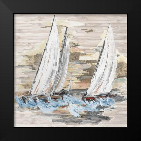 Rough Sailing II Black Modern Wood Framed Art Print by Pinto, Patricia