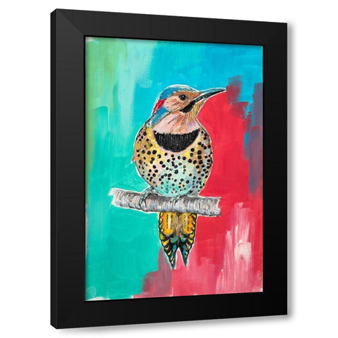 Woodpecker I Black Modern Wood Framed Art Print by Pinto, Patricia