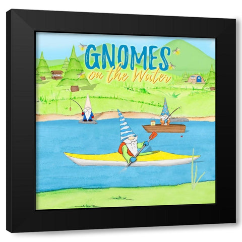 Gnomes on the Water III Black Modern Wood Framed Art Print by Edwins, Hugo