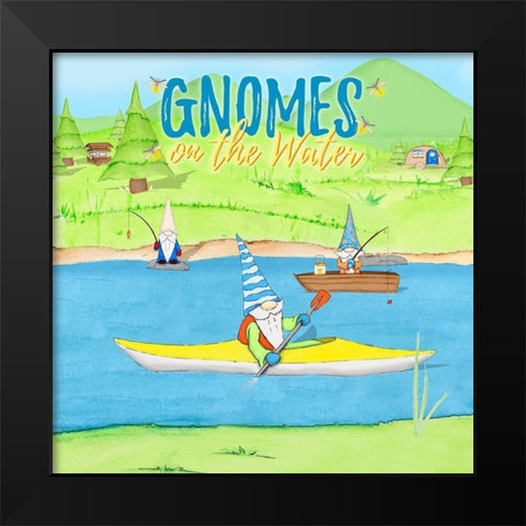 Gnomes on the Water III Black Modern Wood Framed Art Print by Edwins, Hugo
