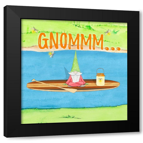 Paddle Boat Gnome Black Modern Wood Framed Art Print by Edwins, Hugo