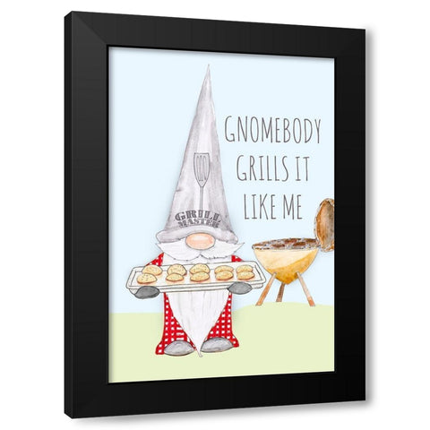 Gnomebody Grills it Like Me Black Modern Wood Framed Art Print by Edwins, Hugo