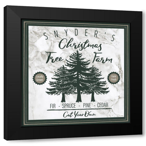 Taupe Christmas Sign I Black Modern Wood Framed Art Print with Double Matting by Medley, Elizabeth