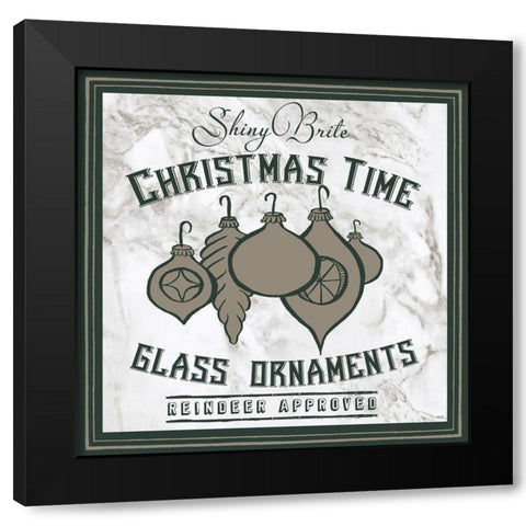 Taupe Christmas Sign IV Black Modern Wood Framed Art Print with Double Matting by Medley, Elizabeth