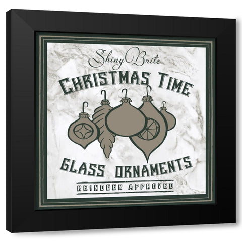 Taupe Christmas Sign IV Black Modern Wood Framed Art Print by Medley, Elizabeth