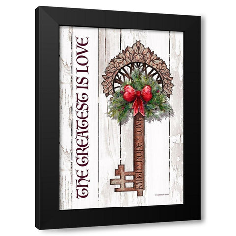 Holiday Key I Black Modern Wood Framed Art Print with Double Matting by Diannart