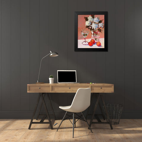 Flowers and Martini Black Modern Wood Framed Art Print by Slivka, Jane