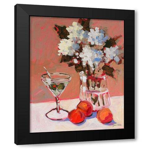 Flowers and Martini Black Modern Wood Framed Art Print by Slivka, Jane