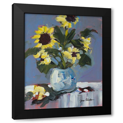 Sunflowers Black Modern Wood Framed Art Print with Double Matting by Slivka, Jane