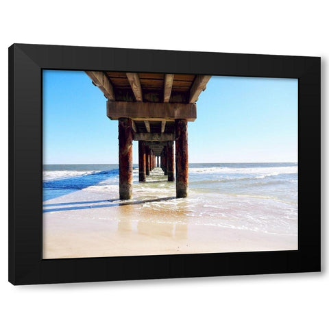 Sunlit Pier I Black Modern Wood Framed Art Print by Peck, Gail