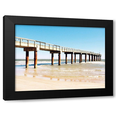 Sunlit Pier II Black Modern Wood Framed Art Print by Peck, Gail