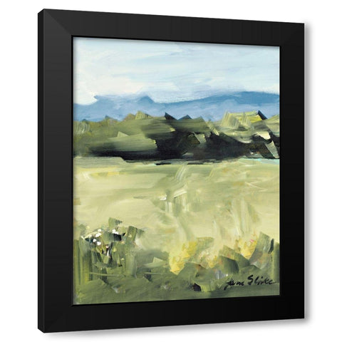 Abstract Scenery Black Modern Wood Framed Art Print with Double Matting by Slivka, Jane