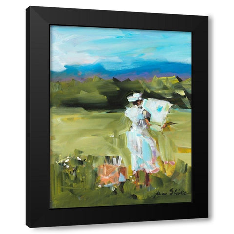 Lady Painting Black Modern Wood Framed Art Print by Slivka, Jane