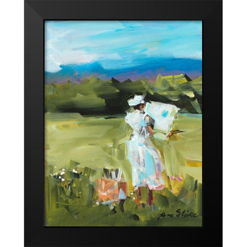 Lady Painting Black Modern Wood Framed Art Print by Slivka, Jane