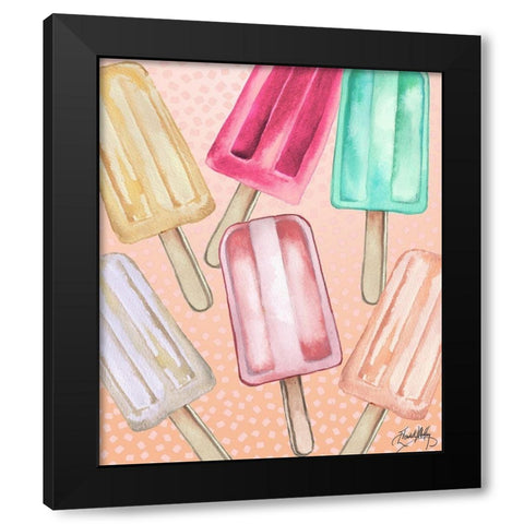 Cool Popsicles Black Modern Wood Framed Art Print by Medley, Elizabeth