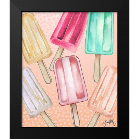 Cool Popsicles Black Modern Wood Framed Art Print by Medley, Elizabeth