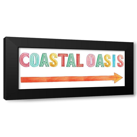 Coastal Oasis Black Modern Wood Framed Art Print with Double Matting by Medley, Elizabeth