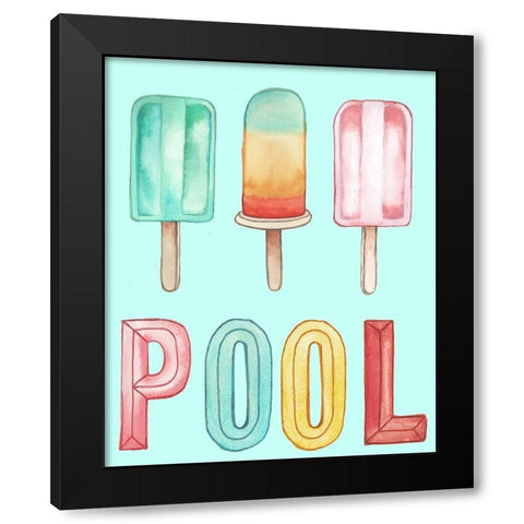 Pool Popsicles Black Modern Wood Framed Art Print with Double Matting by Medley, Elizabeth