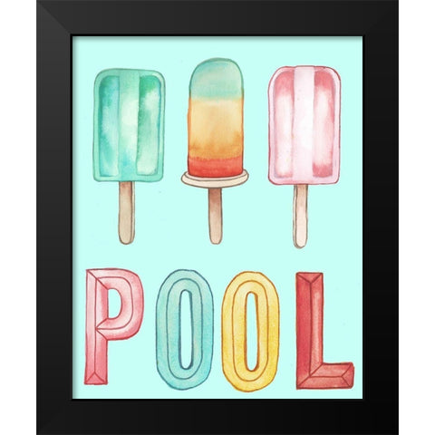 Pool Popsicles Black Modern Wood Framed Art Print by Medley, Elizabeth