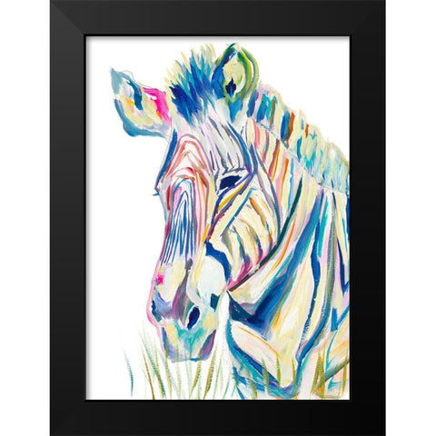 Colorful Zebra Black Modern Wood Framed Art Print by Beauchamp, Andy