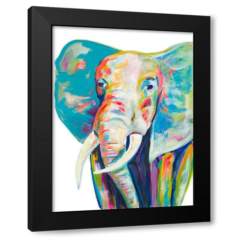 Colorful Elephant Black Modern Wood Framed Art Print by Beauchamp, Andy