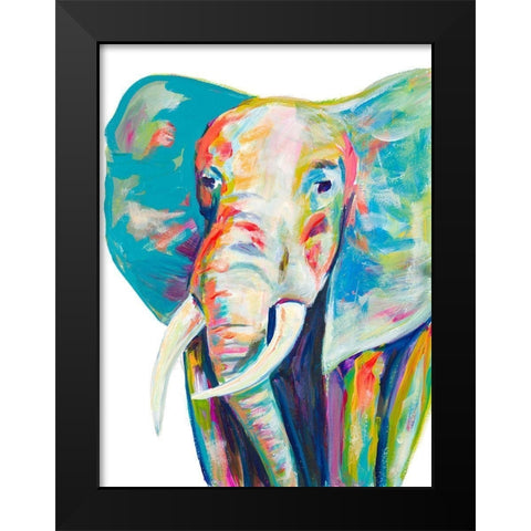 Colorful Elephant Black Modern Wood Framed Art Print by Beauchamp, Andy
