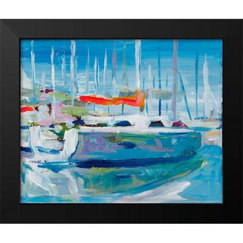 Marina Sailboats Black Modern Wood Framed Art Print by Beauchamp, Andy