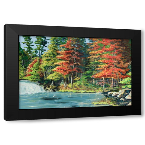Running River II Black Modern Wood Framed Art Print by Beauchamp, Andy