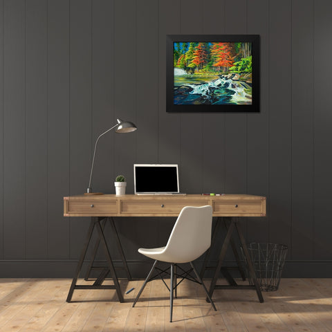 Running River I Black Modern Wood Framed Art Print by Beauchamp, Andy