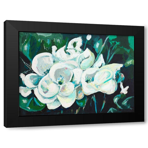 Green into White Orchids Black Modern Wood Framed Art Print by Beauchamp, Andy