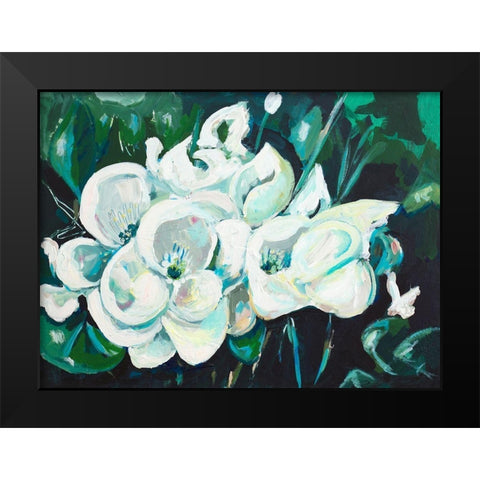 Green into White Orchids Black Modern Wood Framed Art Print by Beauchamp, Andy