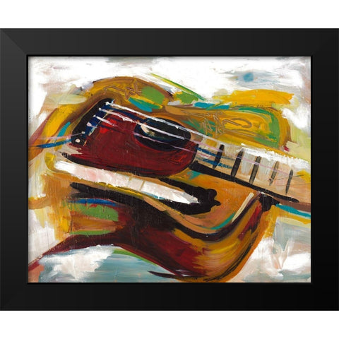 Colorful Guitar Black Modern Wood Framed Art Print by Beauchamp, Andy