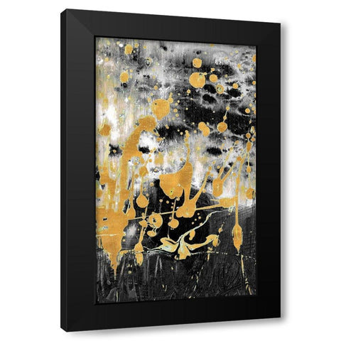 Gold Reflections Abstract Black Modern Wood Framed Art Print by Beauchamp, Andy