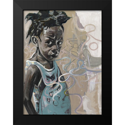 Little Girl Black Modern Wood Framed Art Print by Beauchamp, Andy