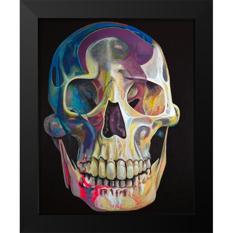 Haunted Skull Black Modern Wood Framed Art Print by Beauchamp, Andy